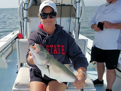 Amy also caught a big bluefish on her homeymoon.
