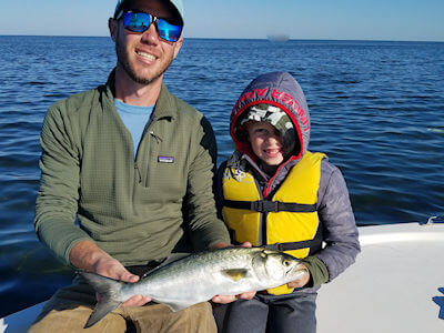 Wesley Gray caught this Bluefish on his very first cast.