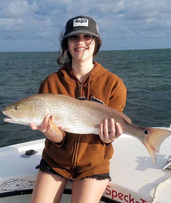 Young Sadie caught this nice Red Drum.